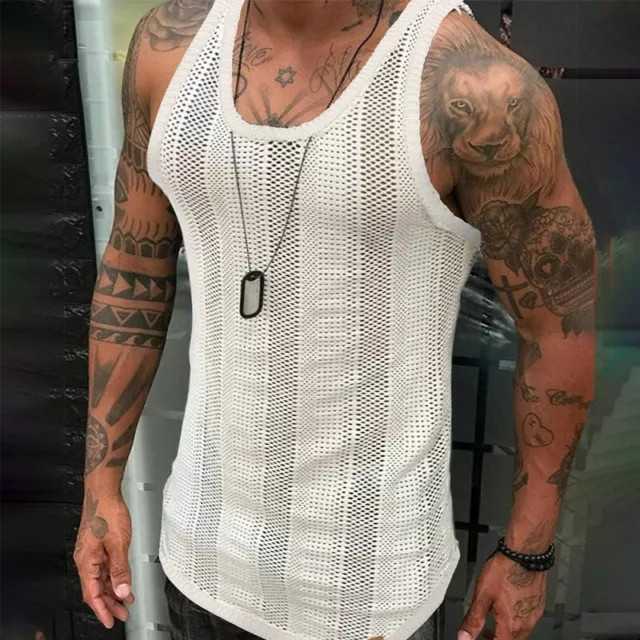 CANOTTE DA ALLENAMENTO Da Uomo Canottiere Fitness Muscle Gym