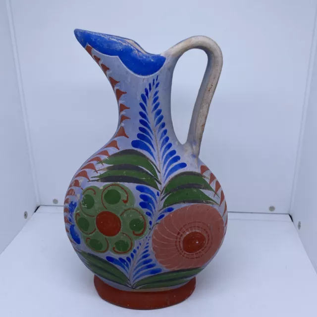 Mexico Tonala un-burnished opaque pottery water pitcher circa 1940's