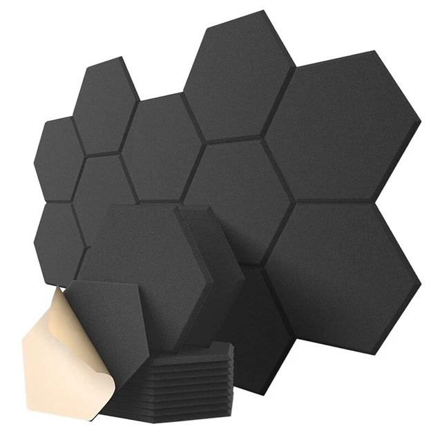 12 Packs Self Adhesive Acoustic Plates, 12X10X 0.4-Inch Soundproof S2942