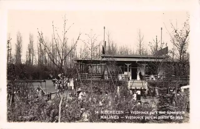 Carte postale antique photo Malines Belgique Vrijbroeck Park J71884