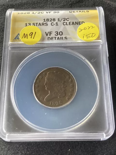1828 Half Cent M91