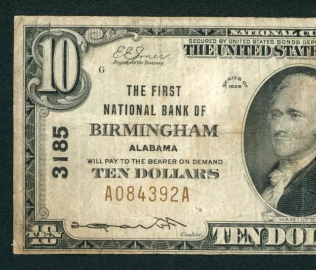 Birmingham - $10 1929 National Currency ** PAPER CURRENCY AUCTIONS