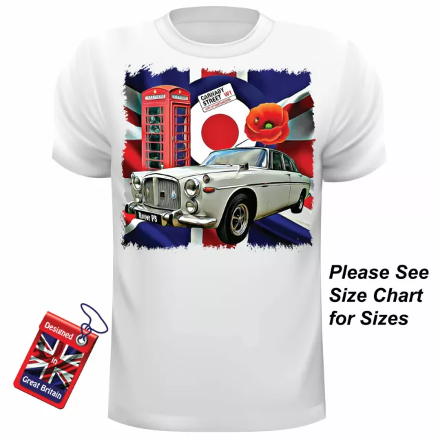 Car Art Design Classic Rover P5 T Shirt Can Be Personalised Unofficial