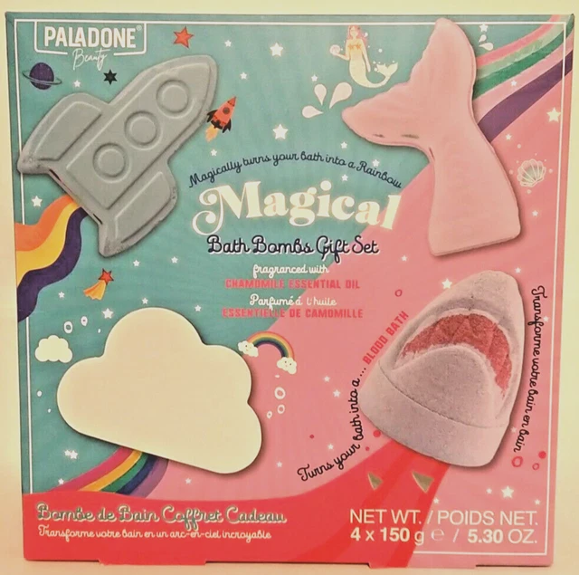 Juego de regalo de bombas de baño mágicas Paladone Beauty aroma a aceite de manzanilla que cambia de color