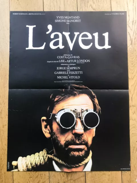 L'AVEU Affiche cinéma 60x80 COSTA-GAVRAS, YVES MONTAND, SIMONE SIGNORET 1969