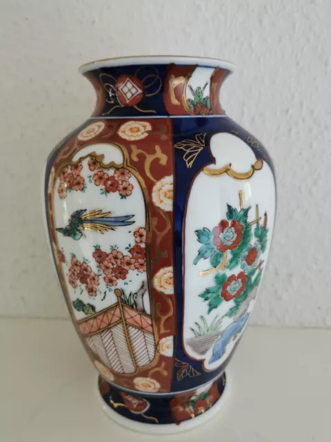 *GOLD IMARI* Wunderschöne Porzellan Vase Japan Handbemalt 24cm. Toll