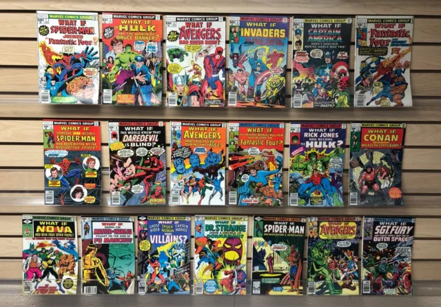 19 issues WHAT IF #1 to #20 Marvel comics from 1977....SPIDER-MAN...ONLY $29.95!