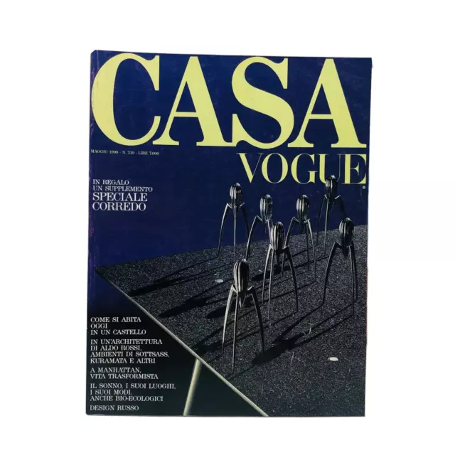 Casa Vogue n 219 maggio 1990 Architettura Arredamento Design Aldo Rossi Sottsass
