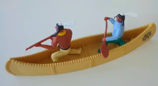2 Indianer im Kanu Timpo Figuren