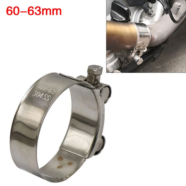 1 pz morsetto tubo di scarico moto 63 mm marmitta acciaio inox pinza fissa GZ
