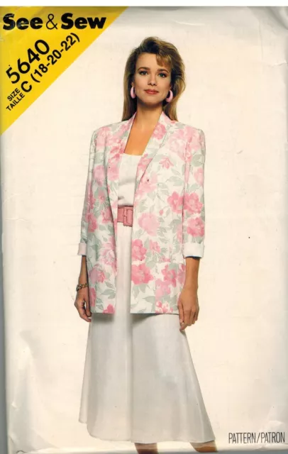 5640 Vintage Butterick SEWING Pattern Misses Loose Fitting Jacket Top Skirt OOP