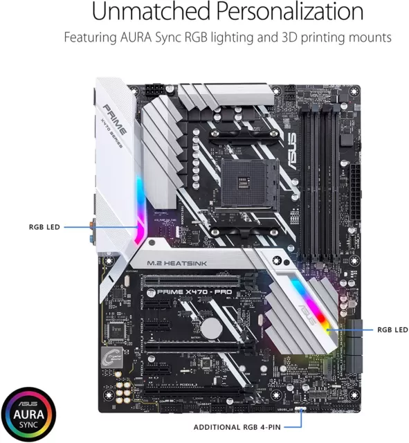 ASUS Prime X470-Pro Sockel AM4 Mainboard AMD Ryzen X470 ATX 4 x DDR4 M.2 3