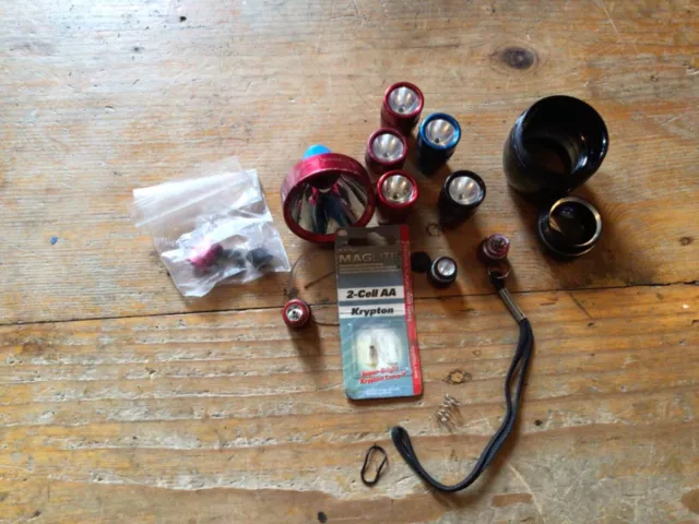 PARTS LOT ONLY : FROM Vintage Mini MagLite AA & D cell Flashlights
