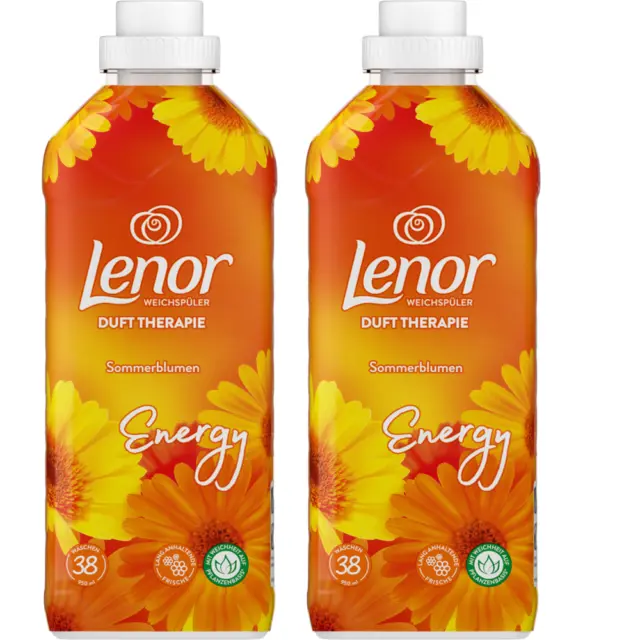 2 X Lenor Adoucisseur Dufttherapie Fleurs D’Été " Energy " Bouteille - 950ML -