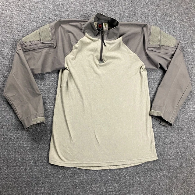 LBX Tactical 1/4 Zip Pullover Mens Medium Beige Pockets Distressed Adults
