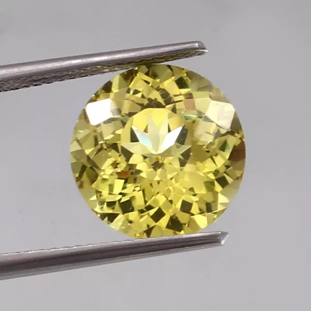 AAA Naturel sans Défaut Ceylan Jaune Saphir 8.20 CT Coupe Ronde Desseré Gemme