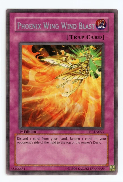 Yugioh TCG ~ FET-EN053 Phoenix Wing Wind Blast Rare 1st Edition ~ LP