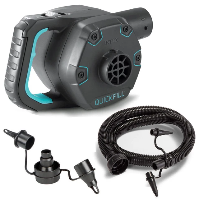 INTEX Quick Fill Elektrische Luftpumpe 230V mit 3 Adapter für Schlauchboot