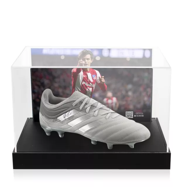 Joao Felix Signed Adidas Copa Boot - Grey - In Acrylic Photo Display Case