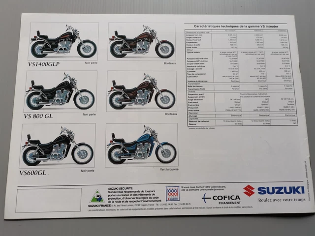 Suzuki Brochure catalogue moto Intruder gamme VS 1997 , 12 pages TBE 3