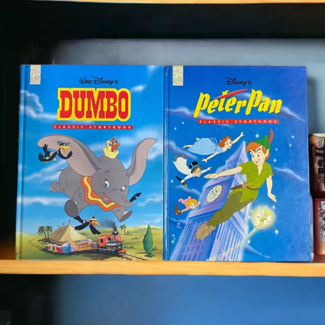 Walt Disney Classic Collection Dumbo & Peter Pan Vintage 90's Hardcover Books