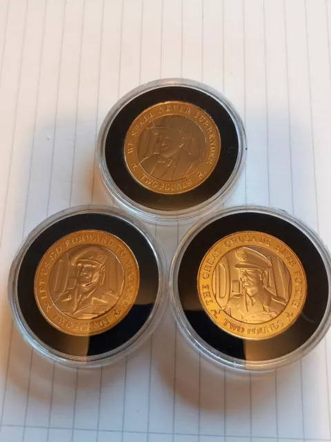 2019 World War II Leaders 3 Coin BU, set.