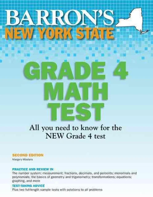 New York State Grade 4 Math Test by Margery Masters (English) Paperback Book