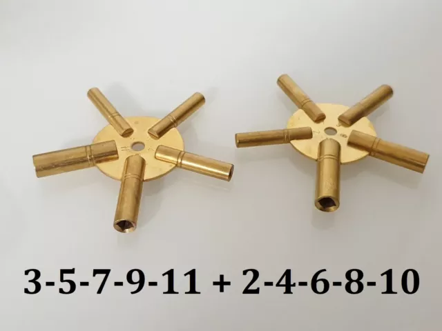 Tisch- und Wanduhren Sternschlüssel  2-3-4-5-6-7-8-9-10-11 Uhren Schlüssel Set