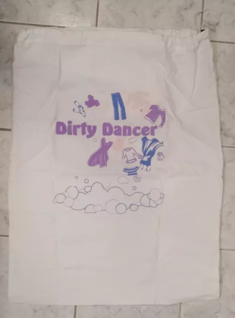 Large White "Dirty Dancer" Drawstring Canvas Laundry Bag With Print (NW/OT)