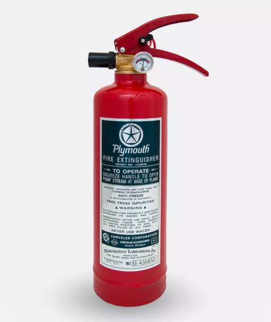 PLYMOUTH Fire Extinguisher VINTAGE sticker decal