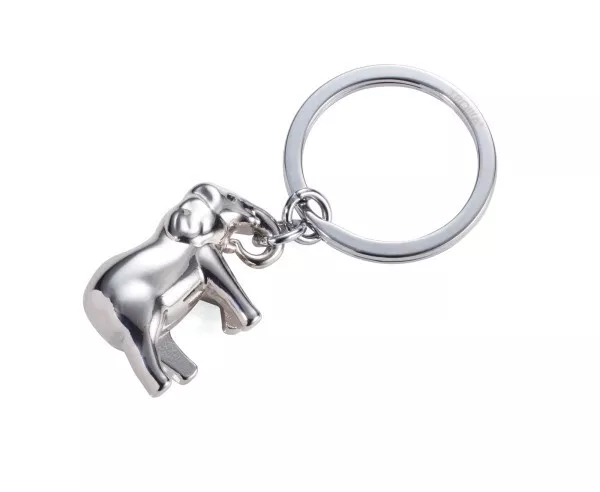 Troika Schlüsselanhänger EDDIE Ring mit Elefant, Metallguss silber glänzend