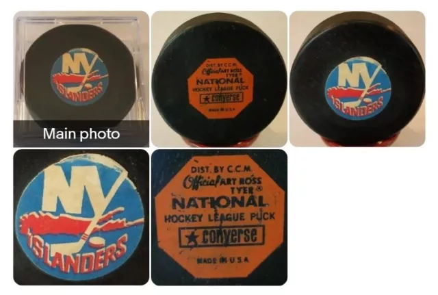 1972-77 Ny Islanders Ccm Vintage Nhl Converse Official Game Puck Art Ross Usa