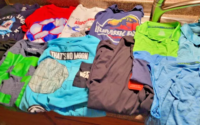 Boys Size Youth Large L Lot Of 11 Pc Clothes Kids Shirts Sharks Soccer Tek Gear