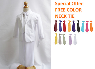 SPECIAL DEAL BOYS WHITE FANCY FORMAL SUIT with FREE COLOR TIE for ALL OCCASION