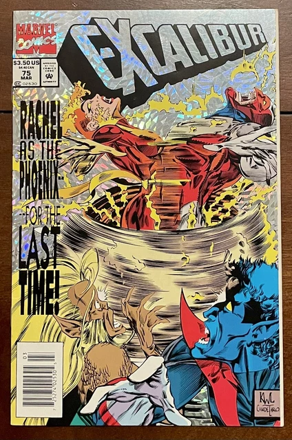 Excalibur #75 Silver Foil Cover Phoenix  X-Men Newsstand 1994 Marvel Comics