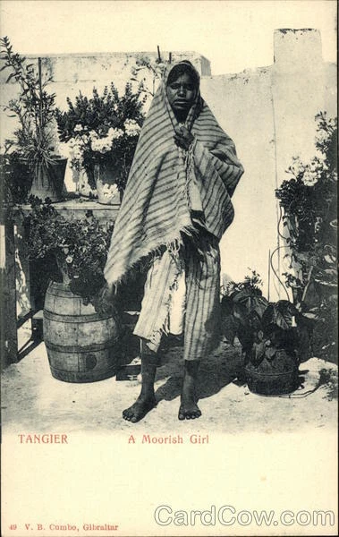 Morocco Tangiers A Moorish Girl V.B. Cumbo Postcard Vintage Post Card