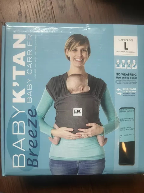 Baby K'tan Breeze Baby Carrier Large Charcoal open box