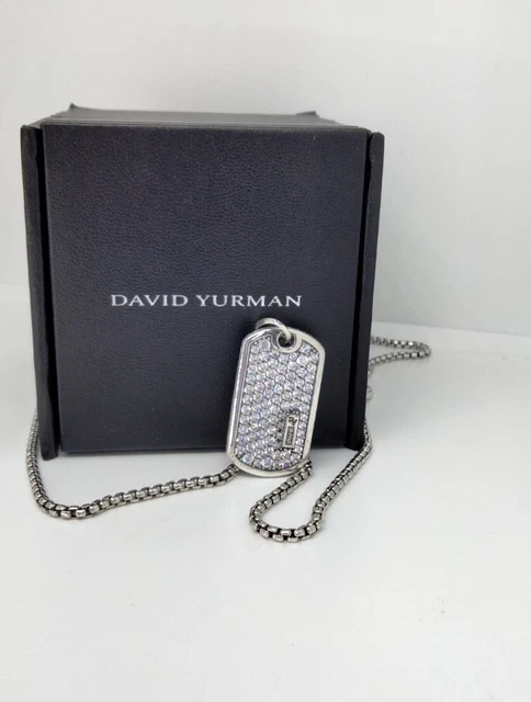 David Yurman Silver Exotic Stones Pave Pink Sapphire Dog Tag 19mm x 34mm Pendant David Yurman Silver Exotic Stones Pave Pink Sapphire Dog Tag 19mm x 34mm Pendant