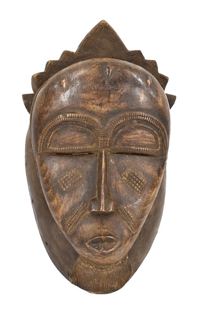 Baule Portrait Wood Mask Kpan Mblo Ivory Coast