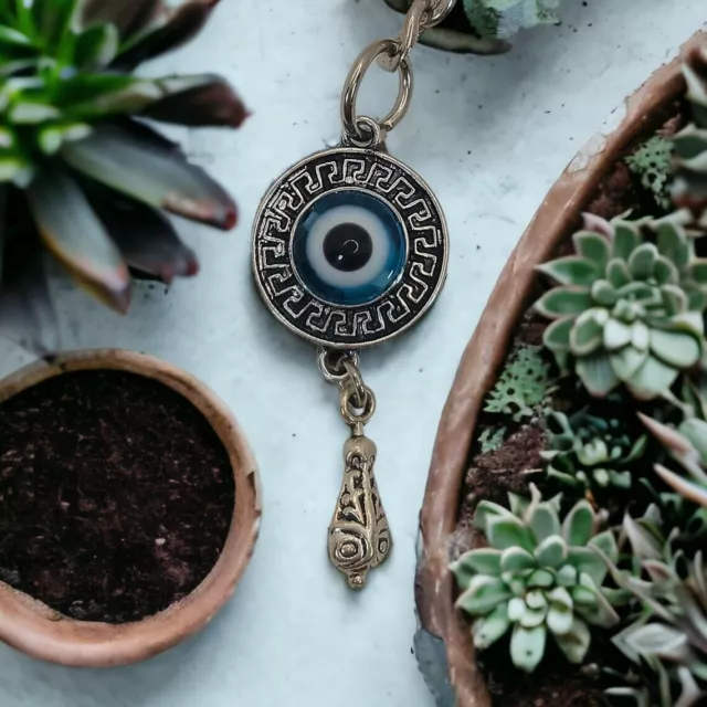 Evil eye keychain - Greek Mati amulet keyring - Traditional souvenir from Greece