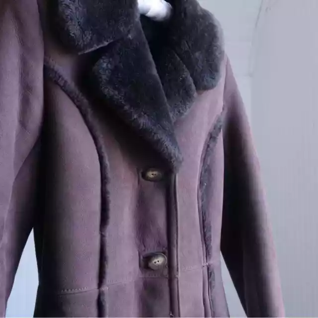 AMAZING dark brown vintage 70s shearling coat 3