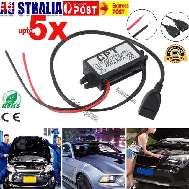 1-5x DC 12V Step Down To 5V Converter Module 3A 15W USB Output Power Adapter AU