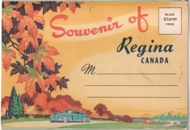 Souvenir Of Regina Saskatchewan Canada, Vintage Folder Postcard, 15 Views