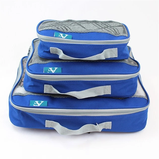 American Flyer South West Fabric 3 Piece Packing Cube Set in Cobalt Blue