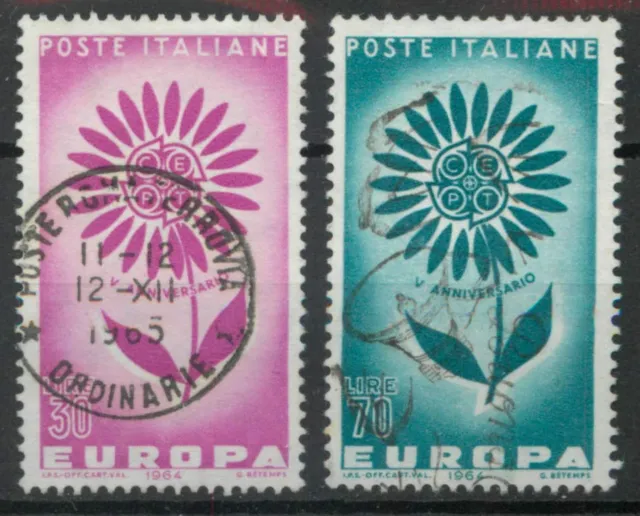 Italy 1964 Europa flower set SG 1116-1117 used C445 *COMBINED POSTAGE*