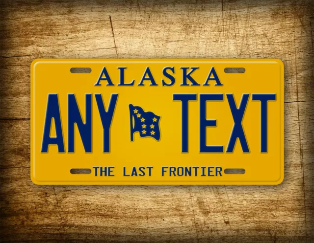 Custom Alaska State License Plate AK Replica Personalized Text Novelty Auto Tag