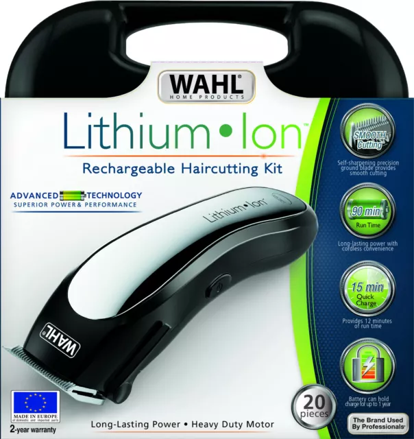 Wahl Lithium - Ion Premium Réseau Batterie Tondeuse à Cheveux 1 MM - 25 MM