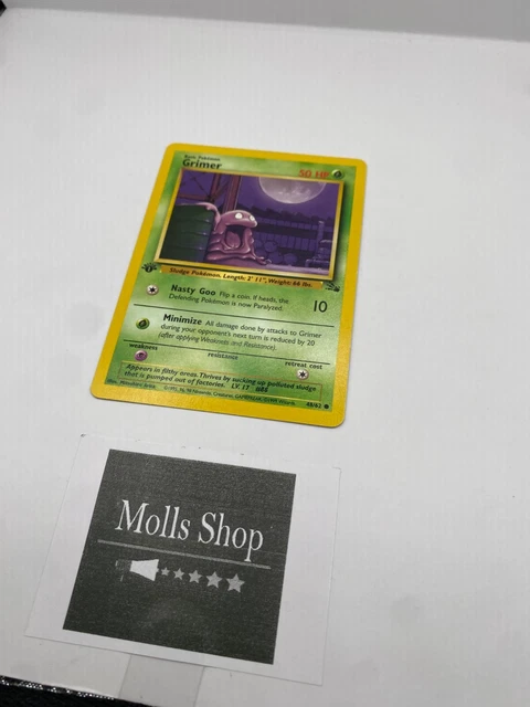 Pokemon Karte TCG Grimer 48/62 1st. Fossil no Holo WOTC 1995 Englisch Sammlung