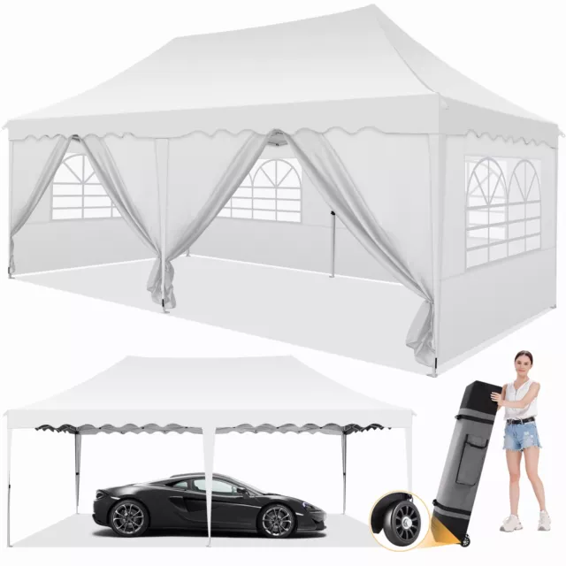 Falt Pavillon WASSERDICHT Dachmaß 3x3 m & 3x6 m Pavillion Gartenzelt Partyzelt