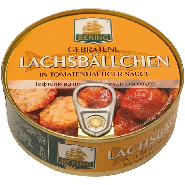 10,98 EUR/kg) 8 x palline di salmone Bering in contenitore di pomodoro 8x 205g